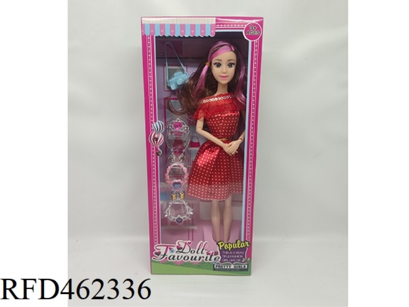 11.5 INCH FULL BODY MOVABLE JOINT BARBIE DOLL JEWELRY BLISTER CAMERA NECKLACE BRACELET