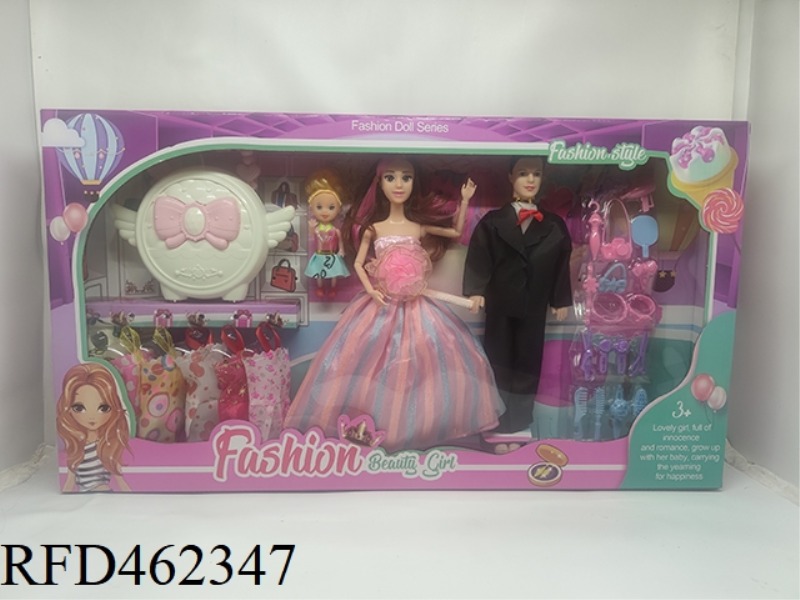 11.5 INCH FULL BODY MOVABLE JOINT BARBIE DOLL EMPTY BODY MEN AND WOMEN A FAMILY OF THREE WITH ACCESS