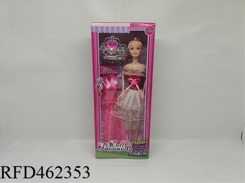 11 INCH SOLID BARBIE DOLL FAMILY TOYS WITH CROWN DRESSING