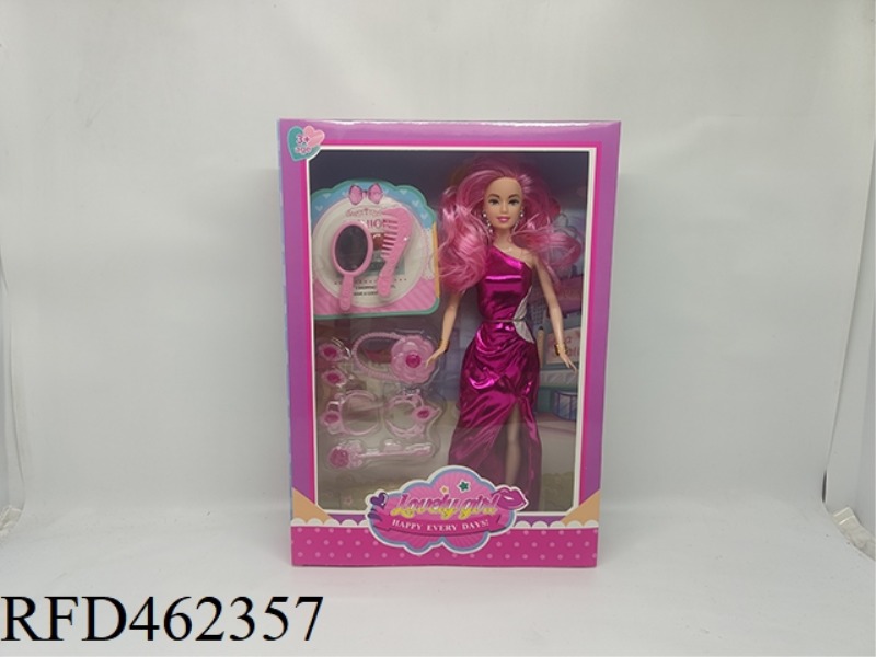11.5-INCH SOLID HIGH-GRADE BARBIE DOLL FAMILY CHANGING GIFT BOX JEWELRY COMB MIRROR