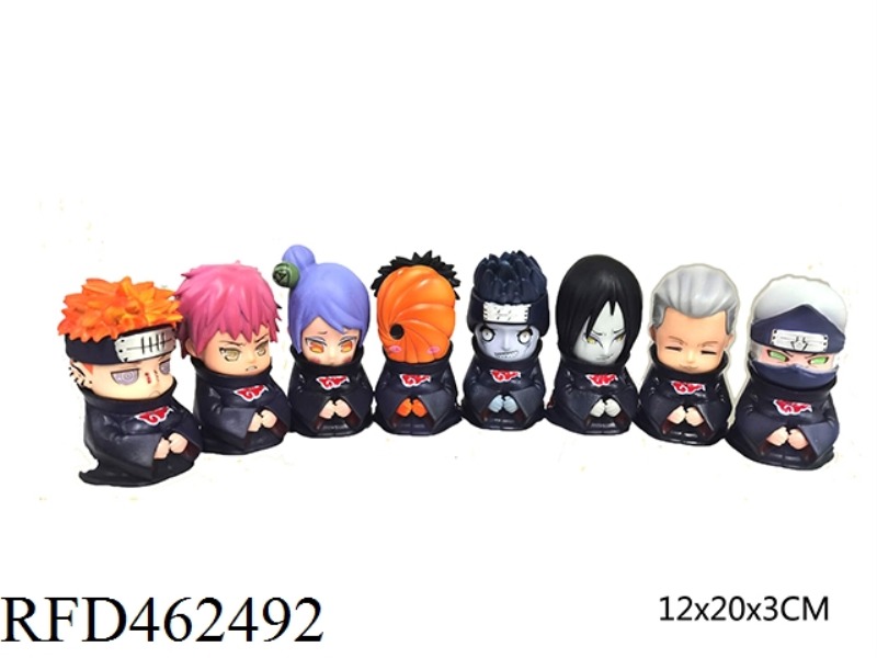 3-INCH ENAMEL Q VERSION NARUTO SINGLE BAG 8 HYBRID (HEAD CAN ROTATE 360 DEGREES)