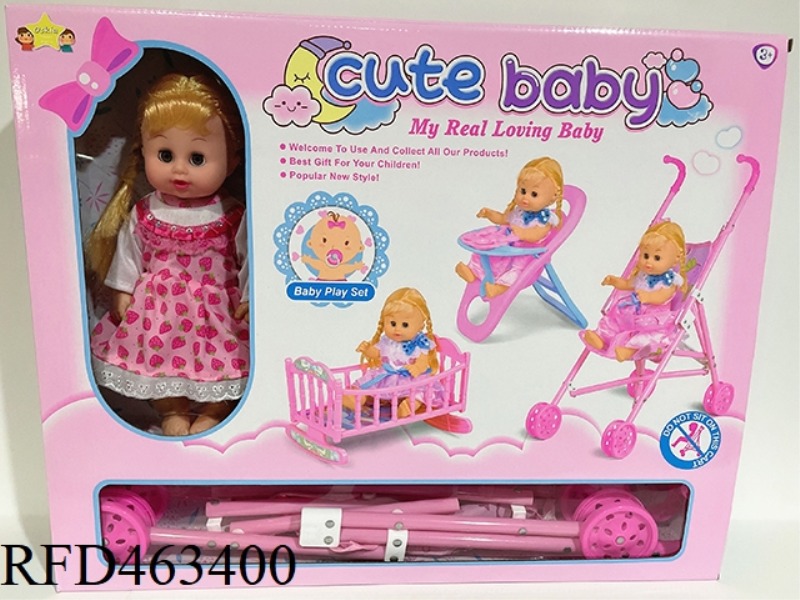 14 INCH BOTTLE BLOWING LIVE EYE DOLL, DRINKING AND URINATING FUNCTION, WITH 6-SOUND IC, WITH PLASTIC