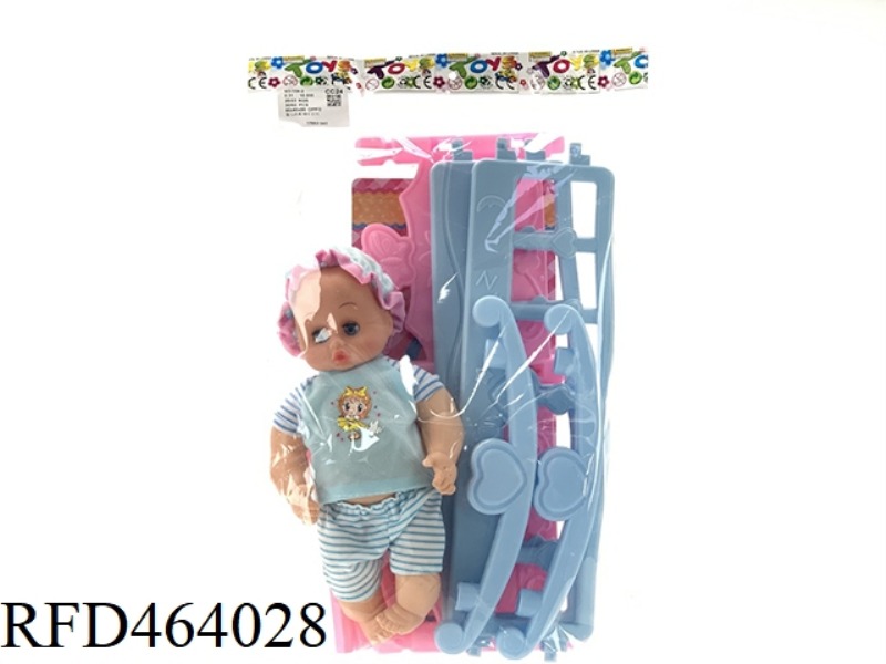 CRIB WITH 10 INCH DOLL