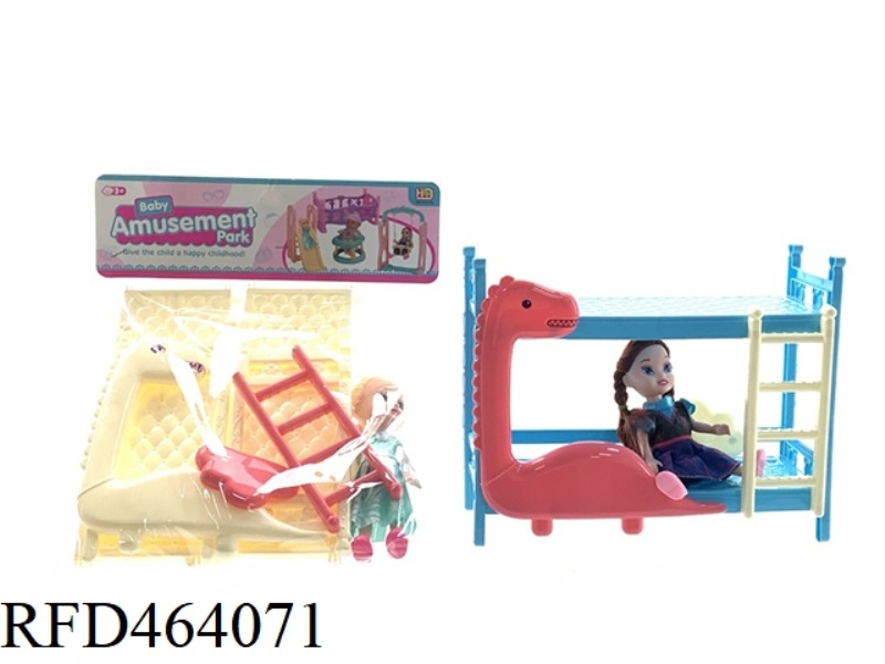 DOUBLE LAYER CRIB +6 INCH SNOW PRINCESS DOLL
