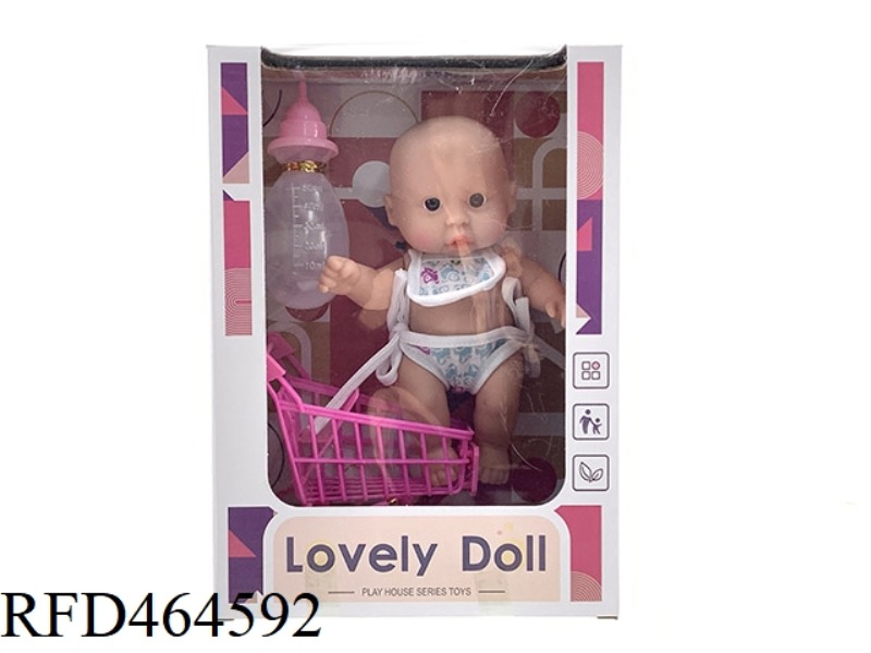 8-INCH DOLL + BOTTLE + SHOPPING CART