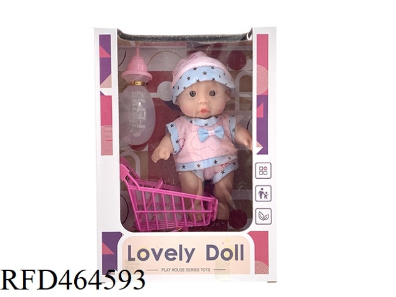 8-INCH DOLL + BOTTLE + SHOPPING CART