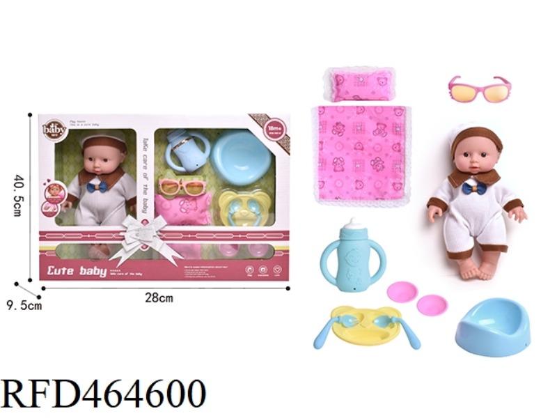 10 INCH BOY + BOTTLE + TOILET + PLATE + QUILT