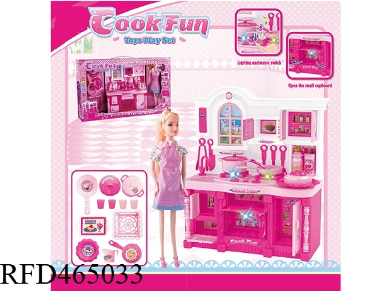 KITCHEN SERIES + MATCHING + KITCHEN BARBIE BARBIE COLOR LIGHT AND SOUND