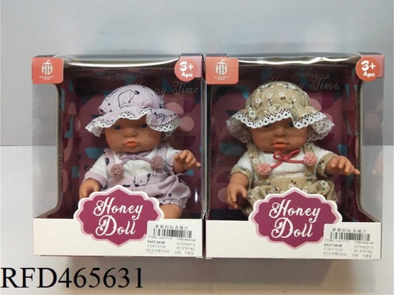9-INCH FULL BODY ENAMEL DOLL SITTING PACKAGING
