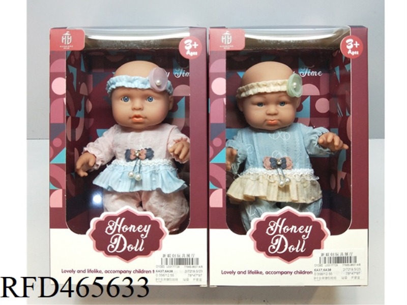 9-INCH FULL BODY ENAMEL DOLL STANDING PACKAGING