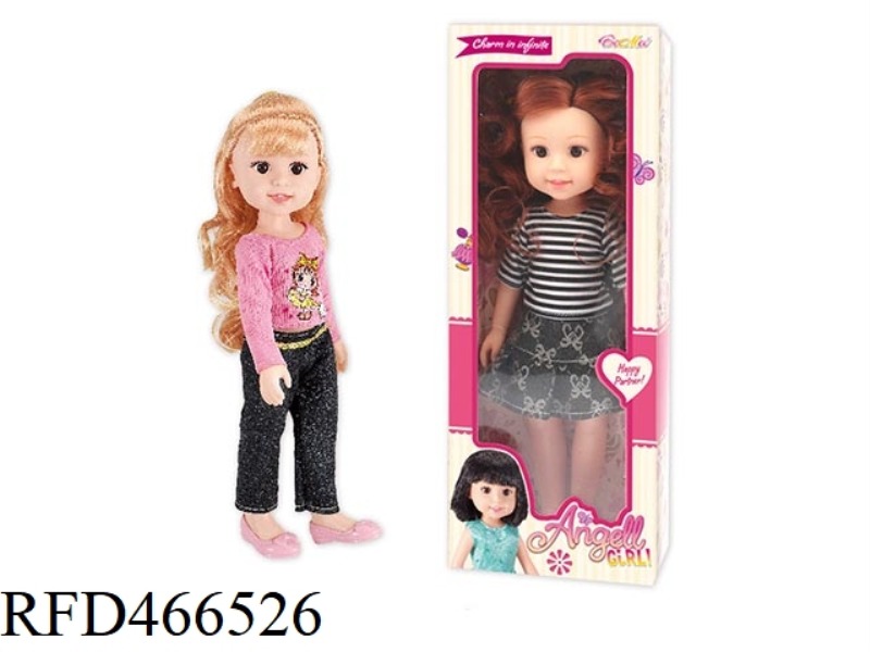 TWO 14 INCH DOLLS [CLOTHES, HAIR STYLE] MIXED CLOTHES