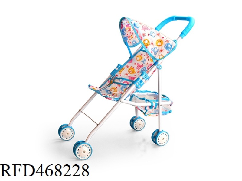 IRON TROLLEY WITH SUNHAT BASKET