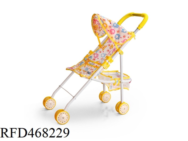 IRON TROLLEY WITH SUNHAT BASKET