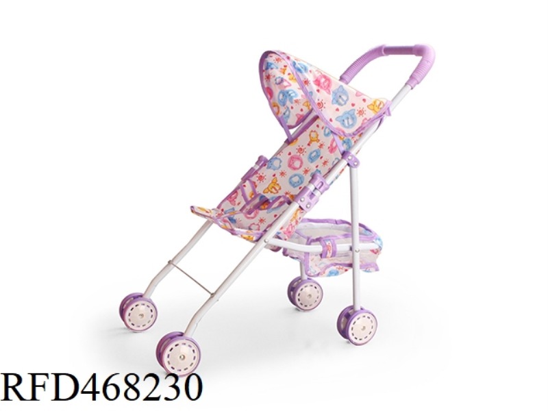 IRON TROLLEY WITH SUNHAT BASKET