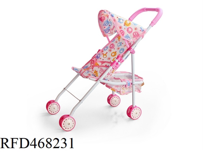 IRON TROLLEY WITH SUNHAT BASKET