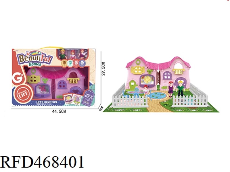 A FAMILY OF THREE DOLL SNOW VILLA SUIT