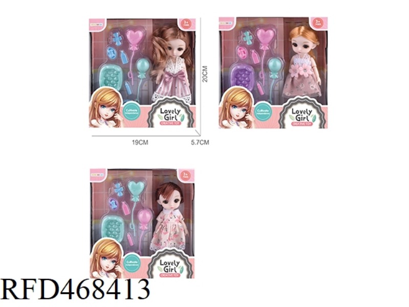 THREE 6-INCH 12-JOINT SOLID BODY BARBIE SUITS