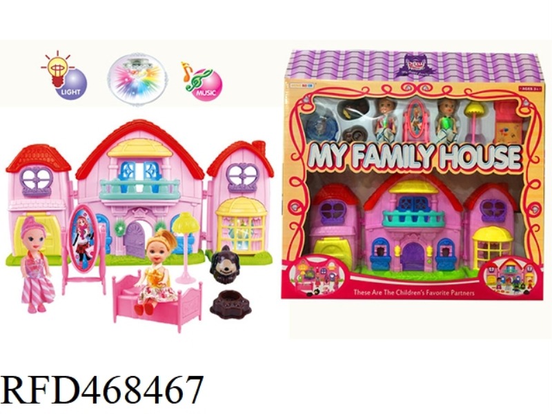 BARBIE VILLA SET WITH COLORFUL CHANDELIERS