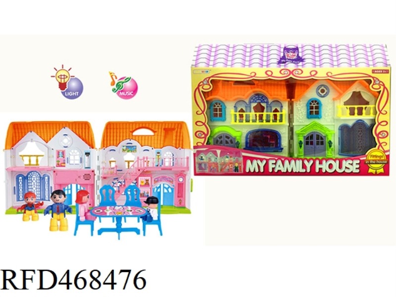 A FAMILY OF FOUR BUILDING BLOCKS VILLA SET WITH STAIRS