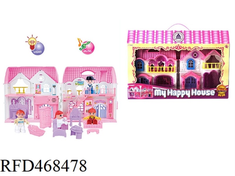 TEACHER AND STUDENT FOUR BUILDING BLOCKS VILLA SET WITH STAIRS
