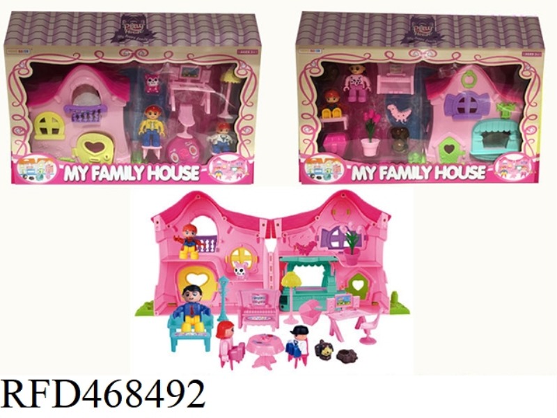 TWO FAMILY OF FOUR BUILDING BLOCK VILLA SETS