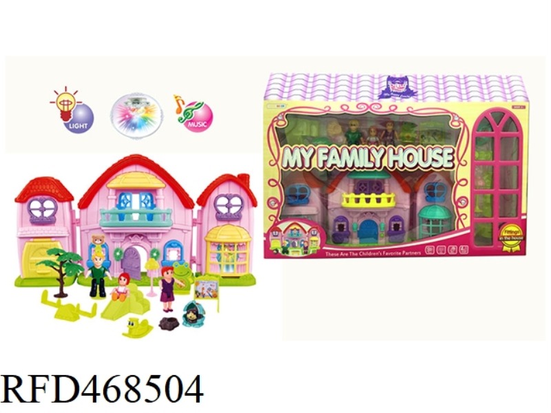 A FAMILY OF THREE DOLLS CARTOON VILLA SET