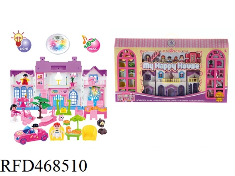 A FAMILY OF FOUR BUILDING BLOCKS VILLA SET WITH STAIRS