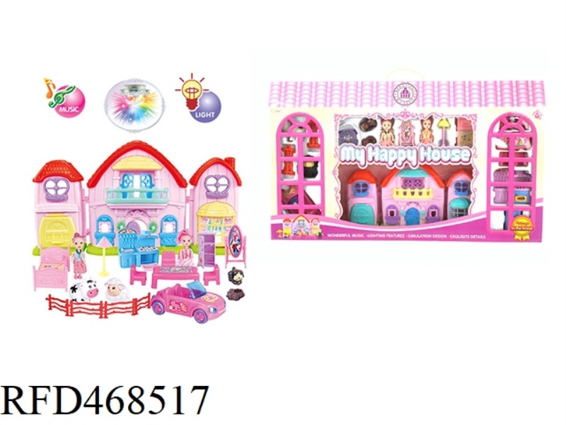BARBIE VILLA SET WITH COLORFUL CHANDELIERS