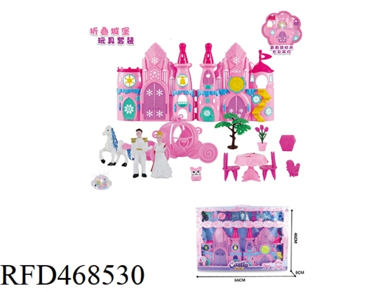 CASTLE SET WITH LIGHT AND FURNITURE COVER