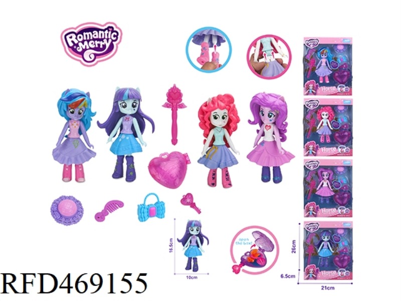 CUTE HORSE GIRL WITH SMALL OBJECTS