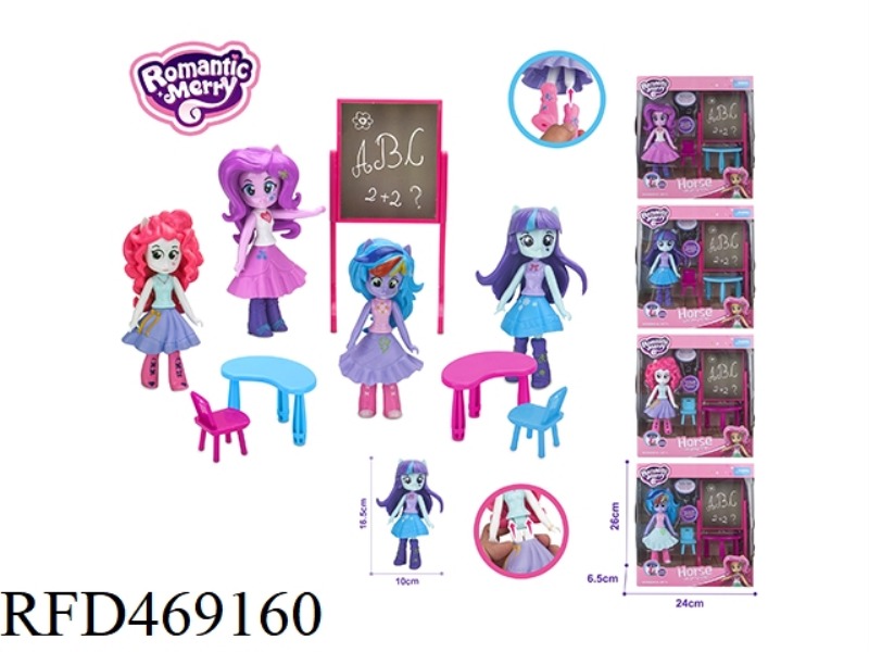 CUTE HORSE GIRL WITH BLACKBOARD