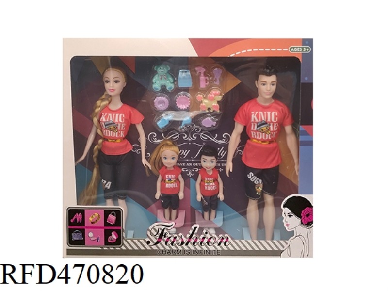 11.5-INCH REAL FAMILY FOUR BARBIE FIELD SUIT WITH 10 PIECES