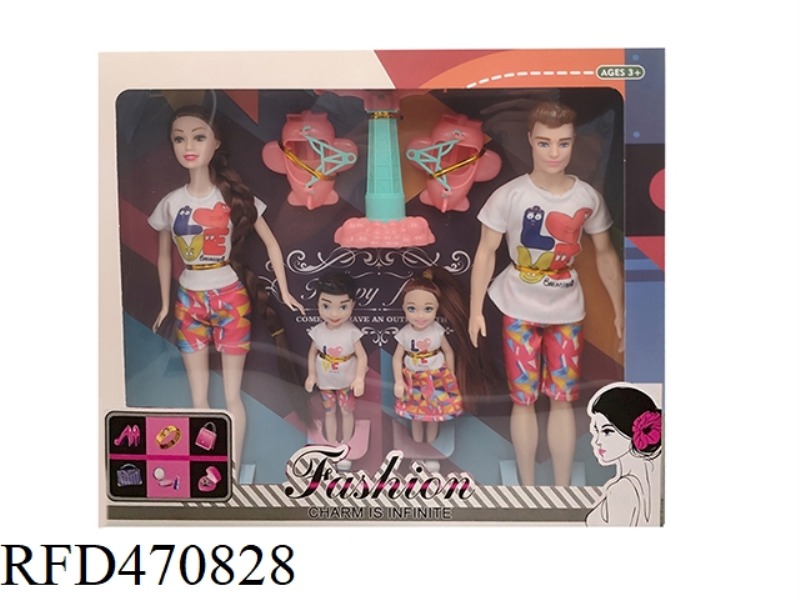 11.5-INCH REAL FAMILY BARBIE ROLLER COASTER SUIT WITH FOUR PEOPLE