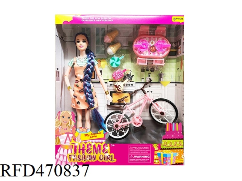 11.5 INCH 9-JOINT SOLID LONG HAIR TRAVEL BARBIE