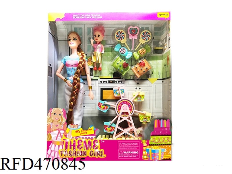 11.5 INCH 9-JOINT SOLID LONG HAIR BARBIE