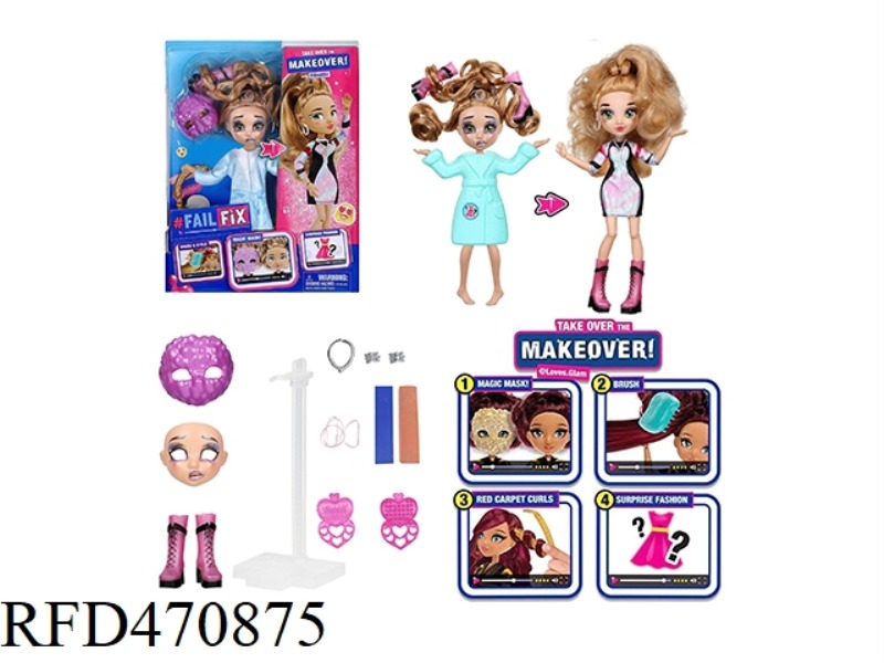 9-INCH 11 JOINT SOLID 3D REAL EYES FACE CHANGING MAKEUP BARBIE