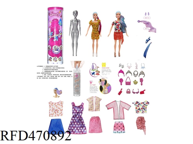SEASON 12 SURPRISE FRUIT COMBINATION CRYSTAL 11.5 INCH SOLID COLOR CHANGING BUBBLE BARBIE