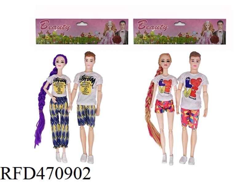 11.5-INCH 11 JOINT SOLID COUPLE BARBIE 2 MODELS 4 MIXED