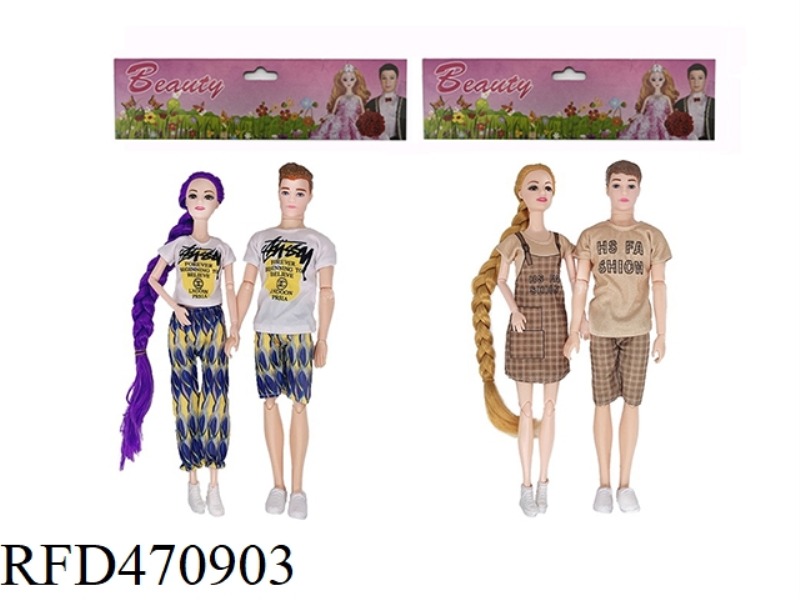 11.5-INCH 11 JOINT SOLID COUPLE BARBIE 2 MODELS 4 MIXED