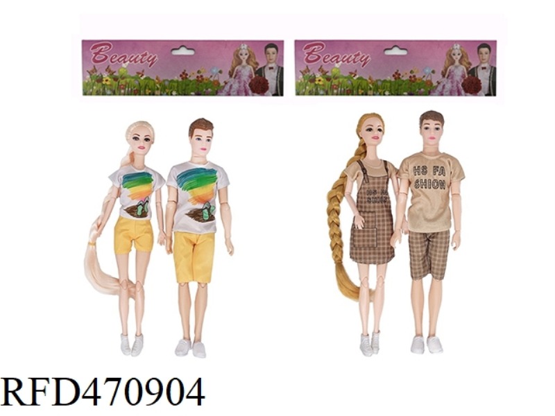 11.5-INCH 11 JOINT SOLID COUPLE BARBIE 2 MODELS 4 MIXED