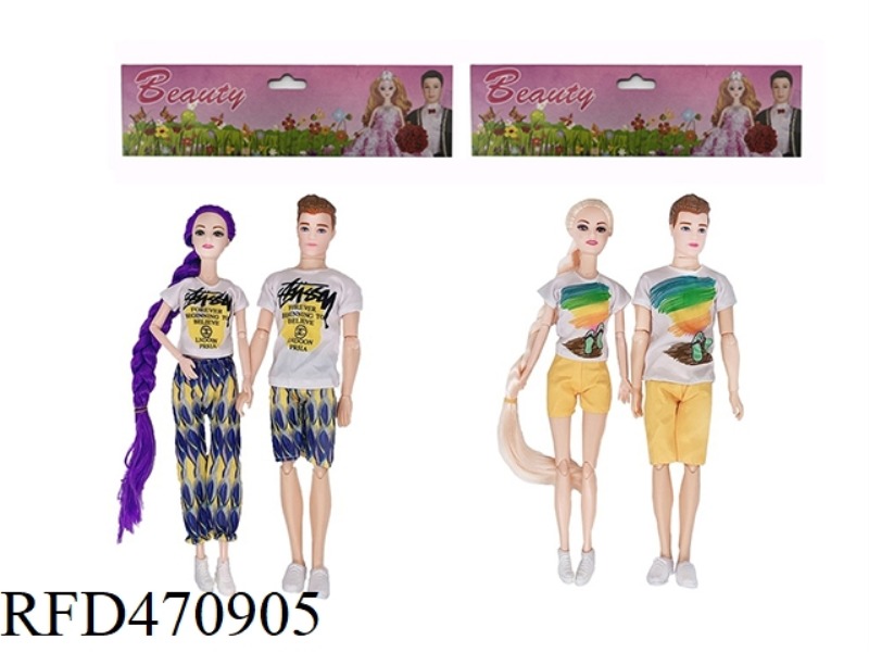 11.5-INCH 11 JOINT SOLID COUPLE BARBIE 2 MODELS 4 MIXED