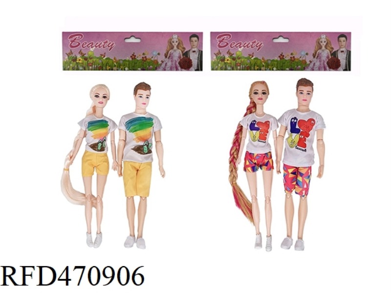 11.5-INCH 11 JOINT SOLID COUPLE BARBIE 2 MODELS 4 MIXED