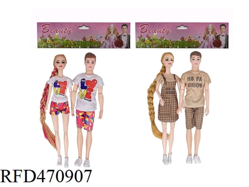 11.5-INCH 11 JOINT SOLID COUPLE BARBIE 2 MODELS 4 MIXED
