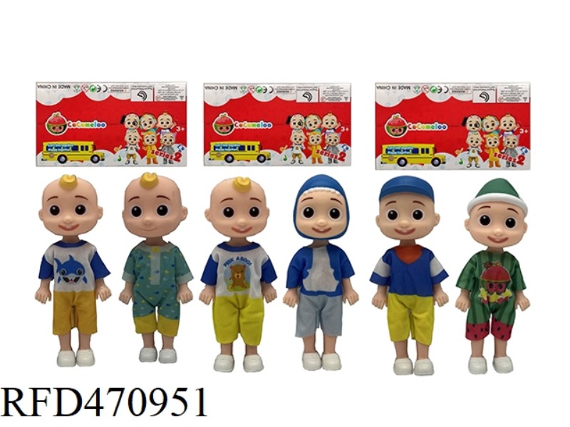 4TH GENERATION 6-INCH SOLID COCOMELON DOLLS, 6 MIXED SUITS FOR TWO