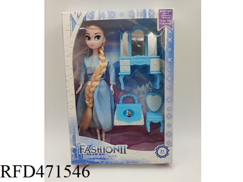 11 INCH SOLID SNOW BARBIE + DRESSER + BAG