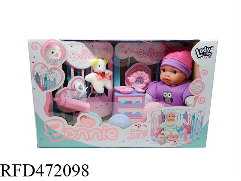 14 INCH 12 SOUND DOLL + MUSIC WITH LIGHT FENCE + ACCESSORIES