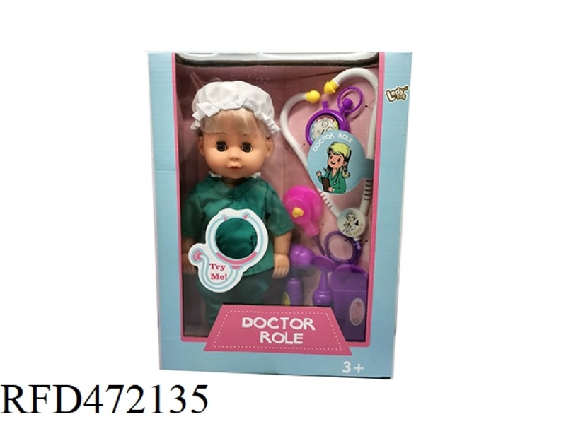 12 INCH 12 SOUND IC DOCTOR DOLL + MEDICAL TOOLS