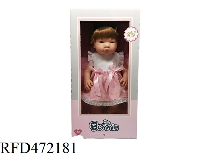 16 INCH FULL ENAMEL BOW SKIRT SHORT GIRL DOLL