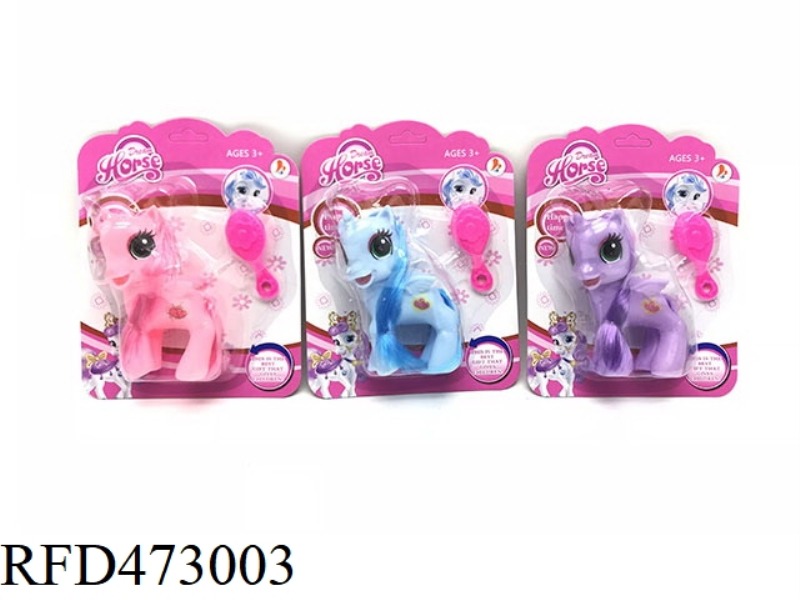 VINYL MY LITTLE PONY WITH HORSE COMB SINGLE 3 COLOR MIX
