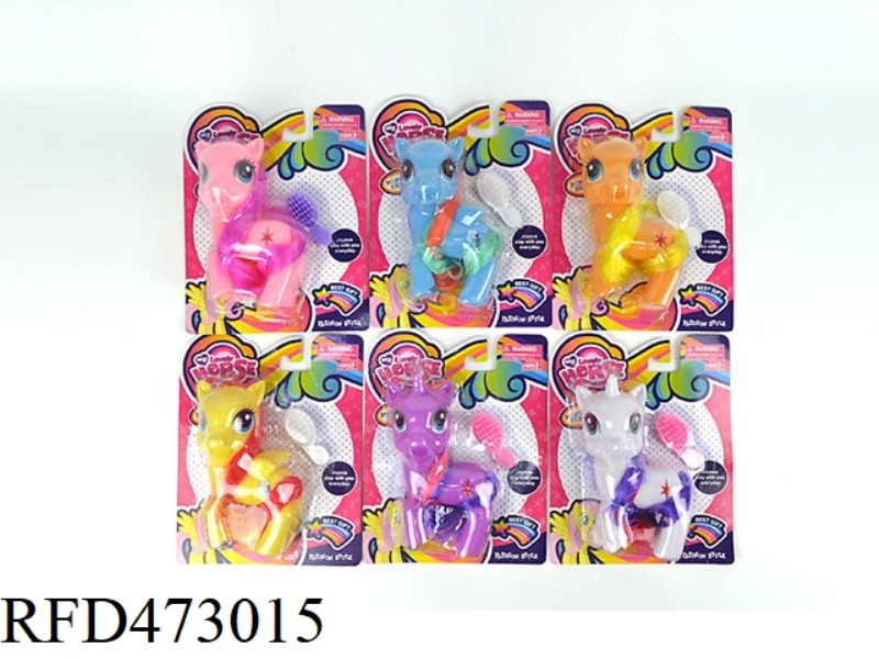 VINYL MY LITTLE PONY WITH HORSE COMB SINGLE 6 COLOR MIX